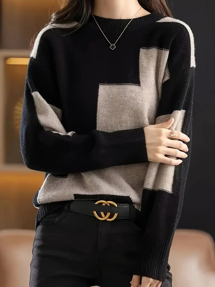 Gala – Eleganter Langarm Pullover Mit Geometrischem Muster