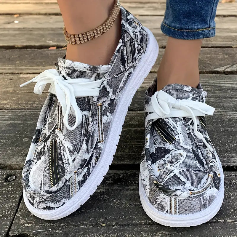 Ulanda - Rutschfeste Turnschuh Mit Denim Drucken