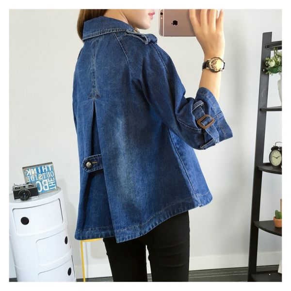 Sezina – Stilvoller Cape Mantel Aus Jeansstoff
