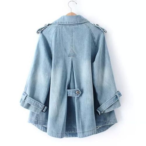 Sezina – Stilvoller Cape Mantel Aus Jeansstoff