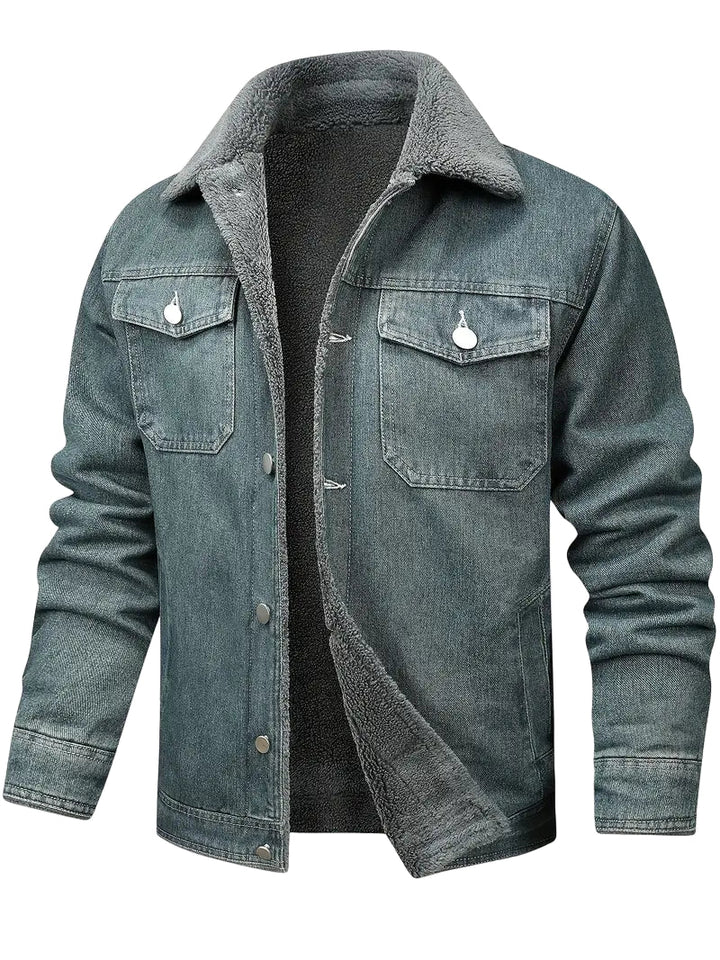 Geoffroy – Vintage Jeans Jacke Mit Fleece Futter