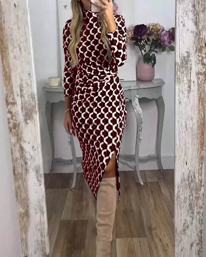 Elspeth – Kleid Mit Schlitz Und Fischschuppen Drucken
