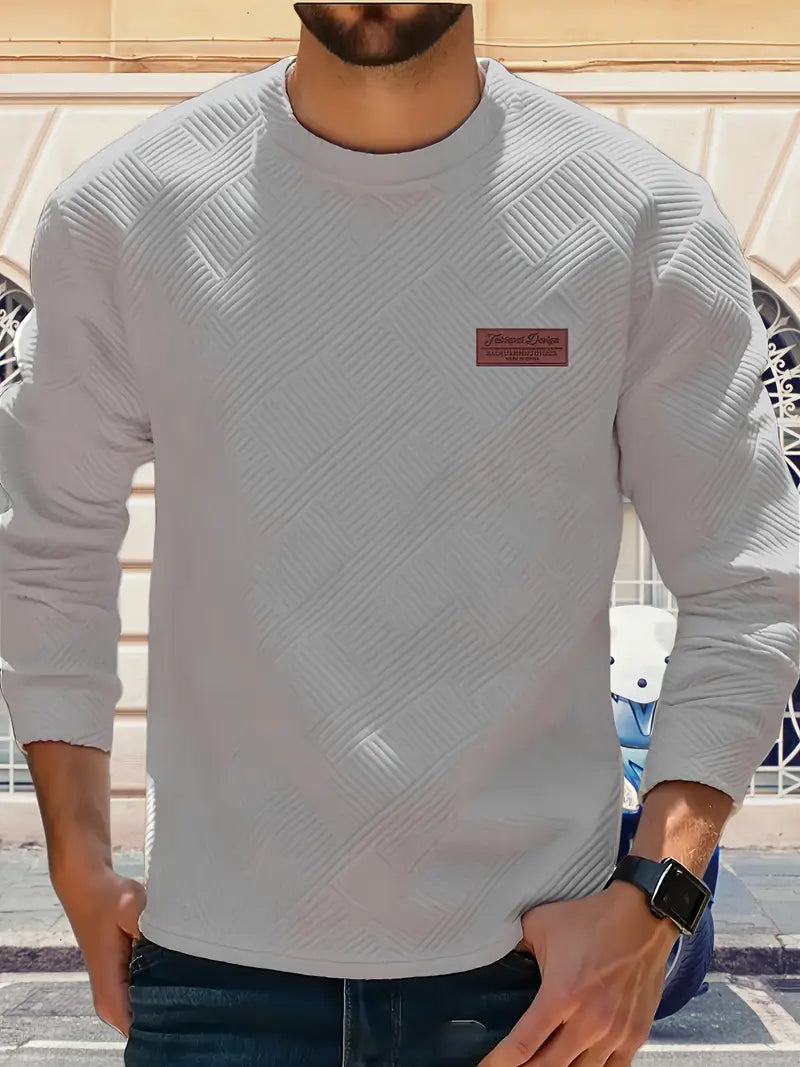 Malinga – Lässiges Sweatshirt Mit Geometrischem Muster Und Langen Ärmeln