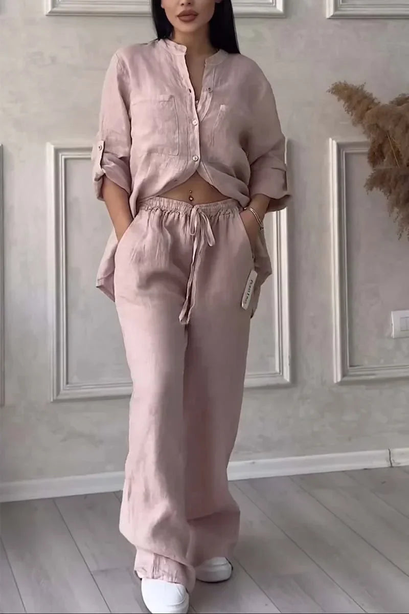 Arielle - Baumwollleinen Zweiteiliges Set