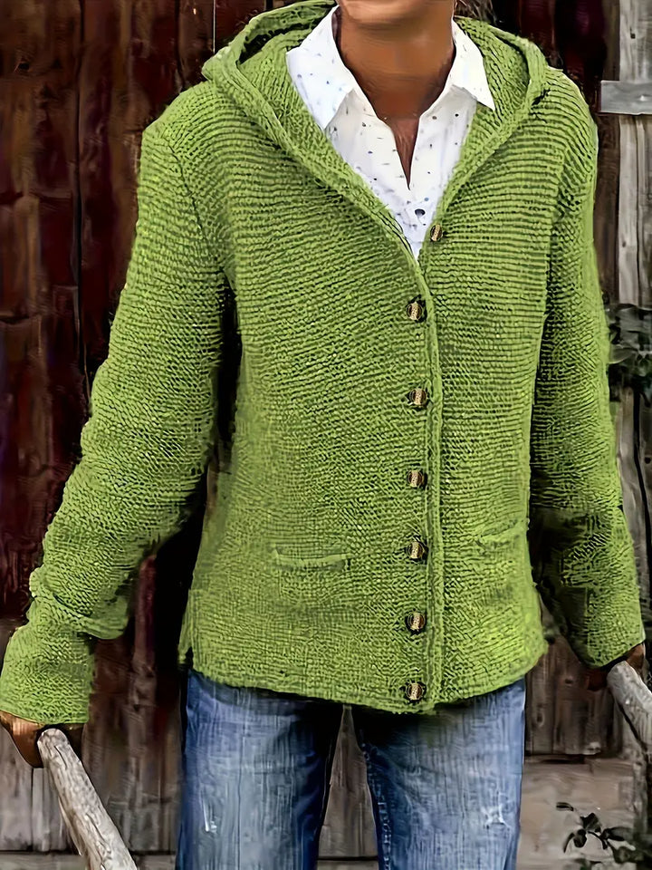 Bressan – Eleganter Strickjacke Mit Langen Ärmeln Und Kapuze