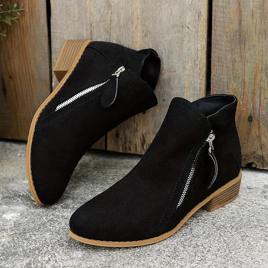 Farah - Orthopädische Lederstiefeletten Mit Reißverschluss