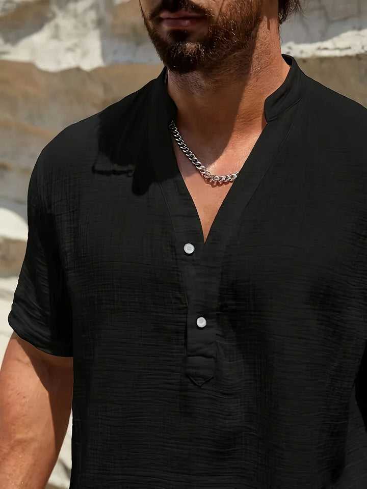 Sancho – Elegantes Sommer Hemd Mit Stehkragen