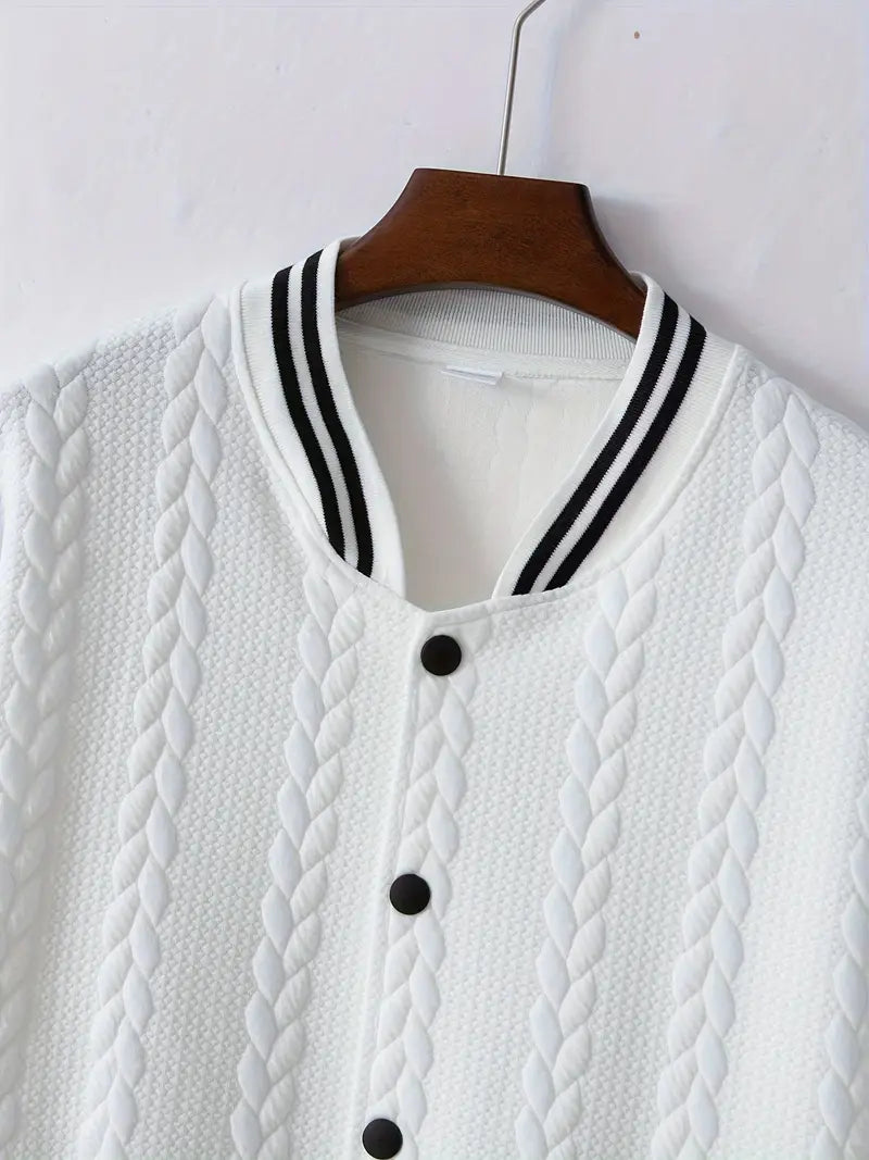 Felips – Jacquard Baseball Jacke Mit Streifenmuster