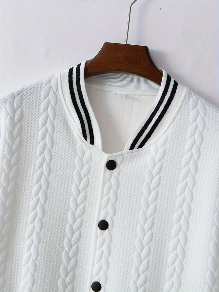 Felips – Jacquard Baseball Jacke Mit Streifenmuster