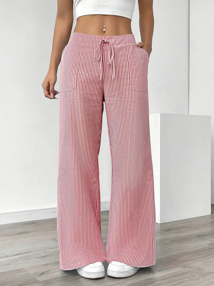 Alina – Elegante Gestreifte Hose Mit Taschen