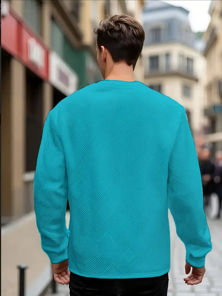 Malinga – Lässiges Sweatshirt Mit Geometrischem Muster Und Langen Ärmeln