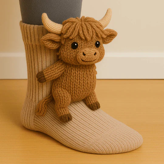 CozyCritters – Gemütliche Socken Mit Gestrickten Tiermotiven