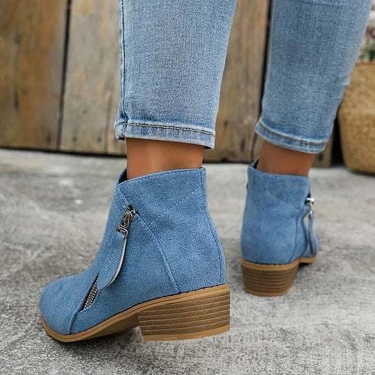 Farah - Orthopädische Lederstiefeletten Mit Reißverschluss