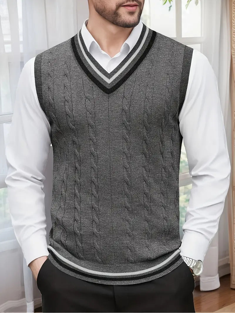 Duane - Ärmelloser Strickpullover Mit V-Ausschnitt