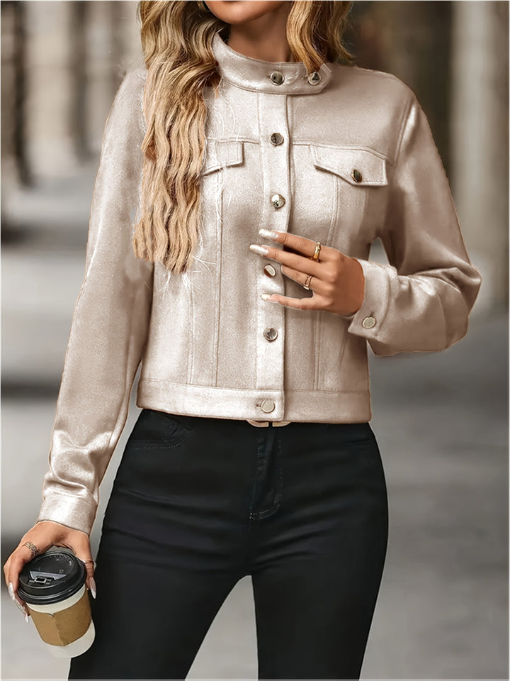 Slavica – Vintage Jacke Mit Langen Ärmeln Und Knöpfen Vorne