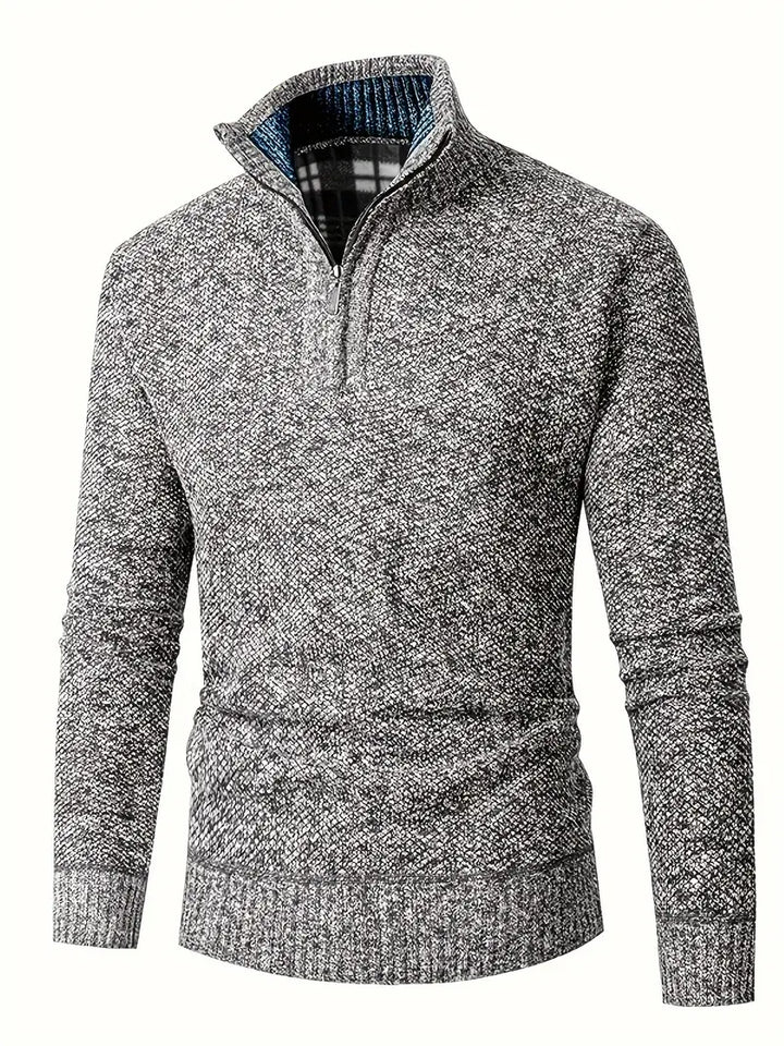 Ingram – Lässiger Pullover Mit Hohem Kragen Und Viertelreißverschluss