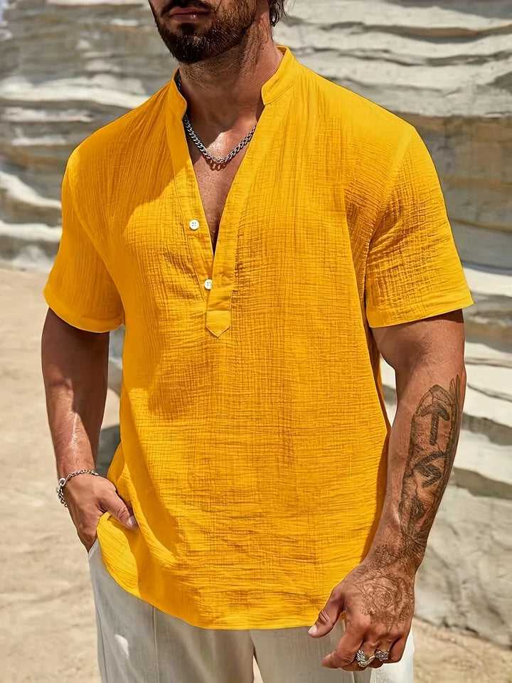 Sancho – Elegantes Sommer Hemd Mit Stehkragen