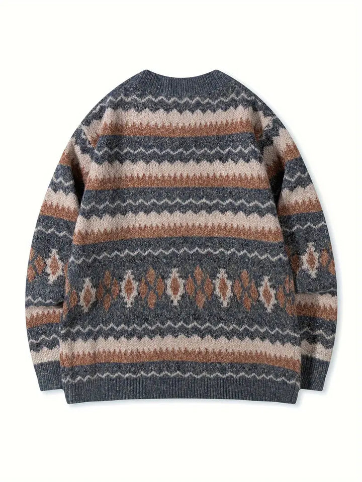 Hartman – Lässiger Geometrischer Strick Pullover