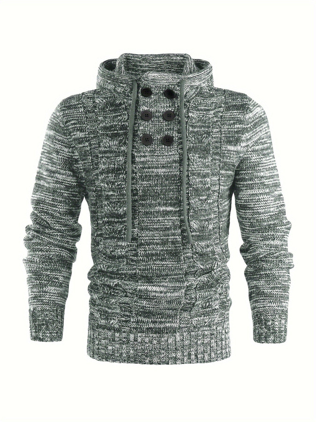 Damiaan – Lässiger Langarm Strick Kapuzenpullover