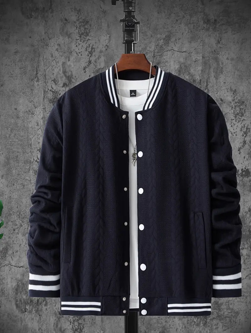 Felips – Jacquard Baseball Jacke Mit Streifenmuster