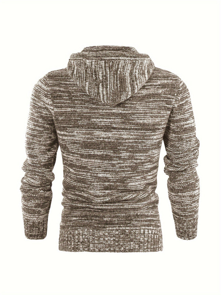 Damiaan – Lässiger Langarm Strick Kapuzenpullover