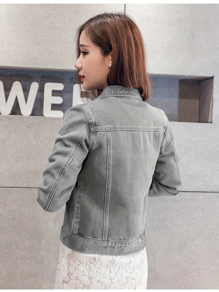 Rosalyn – Kurzärmelige Jeansjacke Im Boho Stil