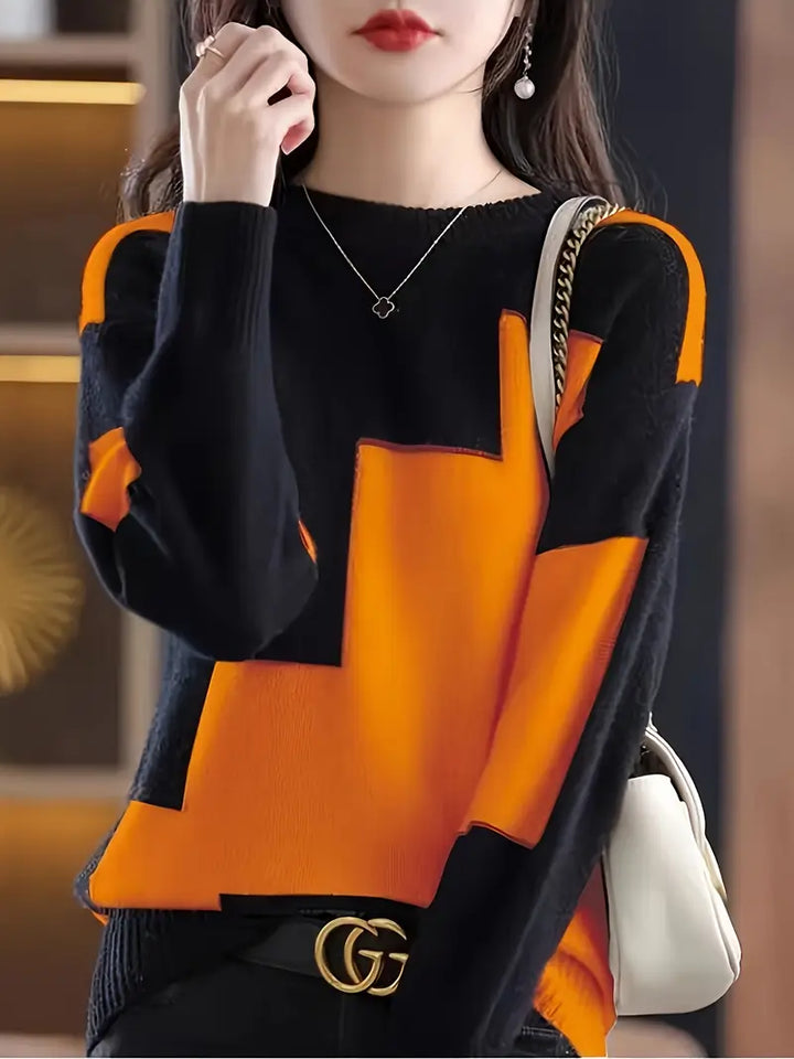Gala – Eleganter Langarm Pullover Mit Geometrischem Muster