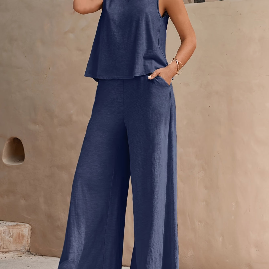 Marcelina – Ärmelloses Zweiteiliges Set