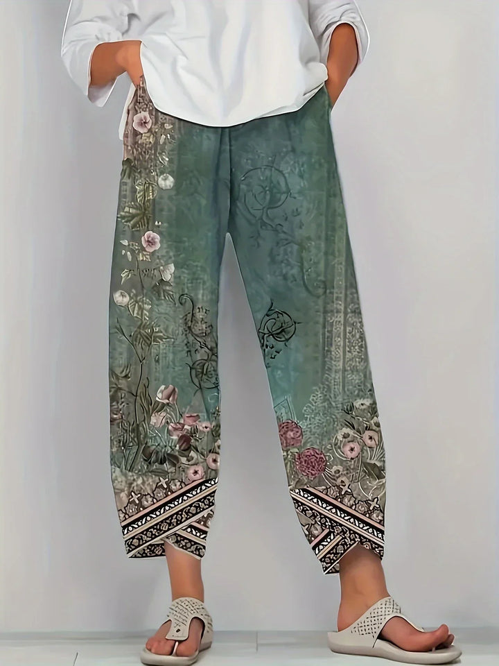 Kayden – Vintage Capri Hose Mit Blumenmuster