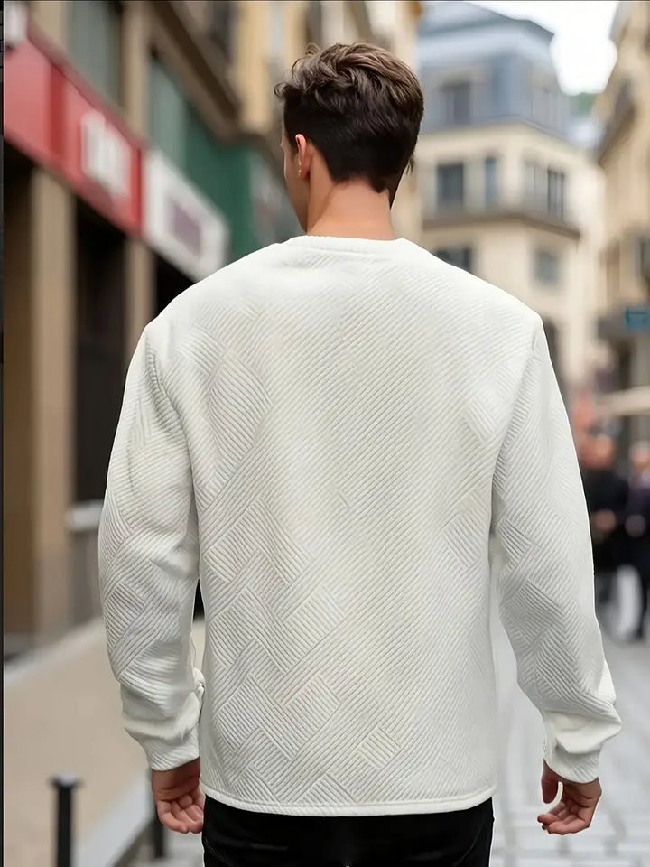 Malinga – Lässiges Sweatshirt Mit Geometrischem Muster Und Langen Ärmeln