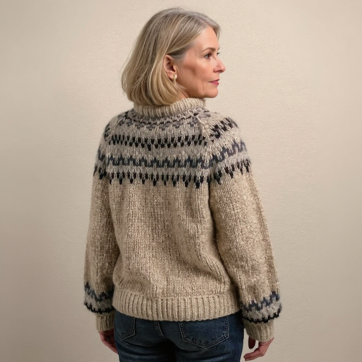 Toniolo - Klassischer Isländischer Strick Pullover Aus Wolle