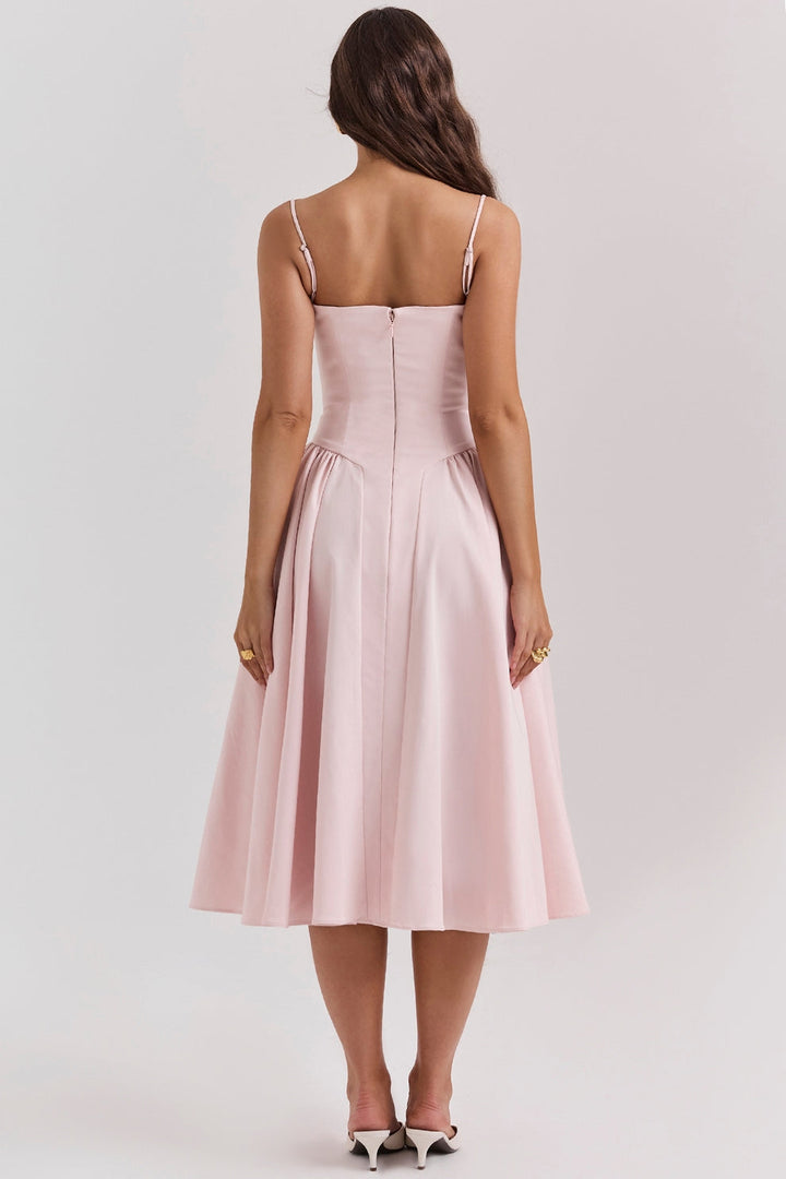Maissa – Elegantes Midi Kleid mit Ärmeln