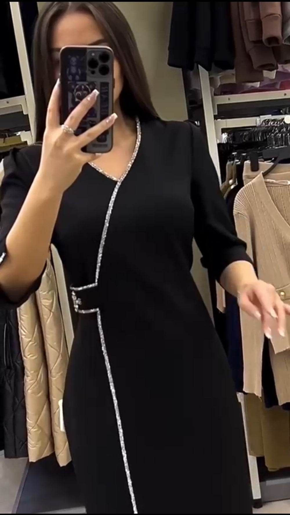 Vesela - Orchidee V-Ausschnitt Langes Kleid