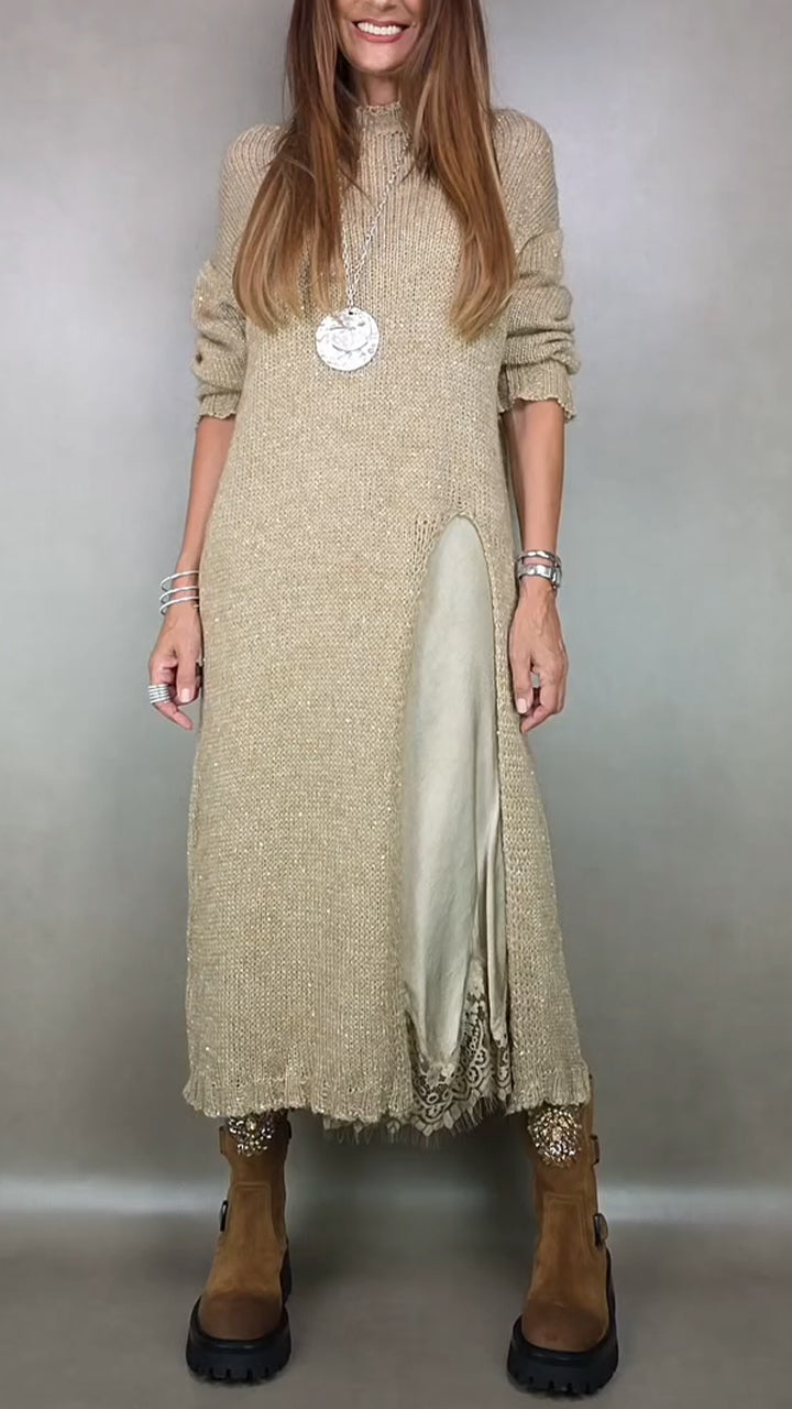 Jesika – Stilvoller Langer Pullover Mit Kleid