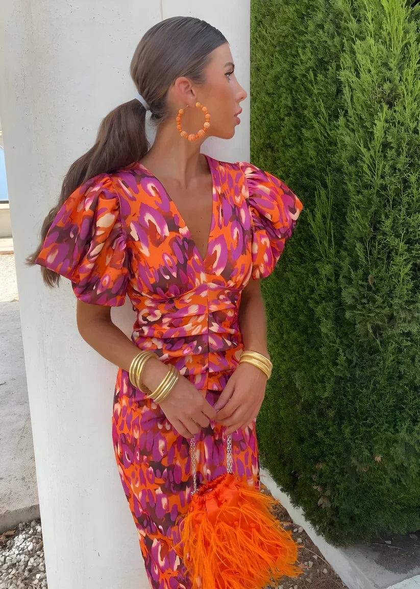 Jorien - Kleid Mit Plissierten Ärmeln