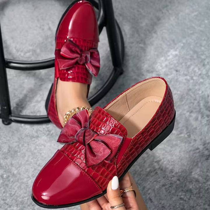 Nalira – Orthopädische Leder Loafer Mit Schleife