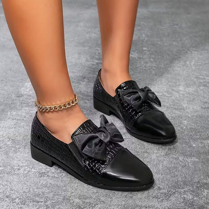 Nalira – Orthopädische Leder Loafer Mit Schleife