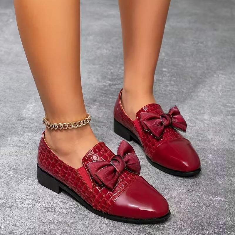 Nalira – Orthopädische Leder Loafer Mit Schleife
