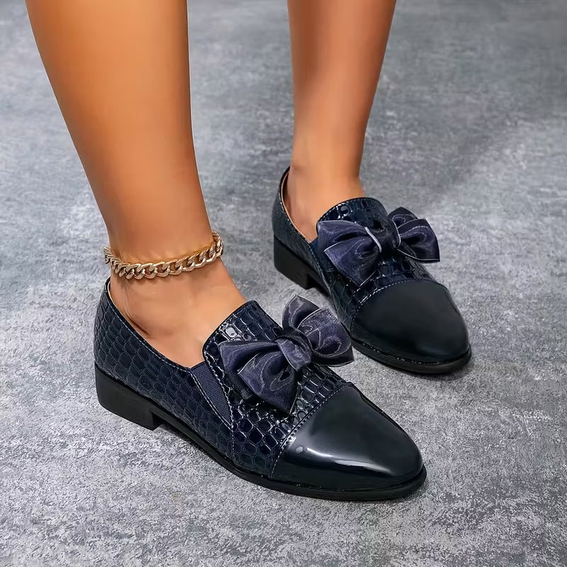 Nalira – Orthopädische Leder Loafer Mit Schleife