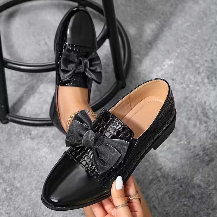 Nalira – Orthopädische Leder Loafer Mit Schleife