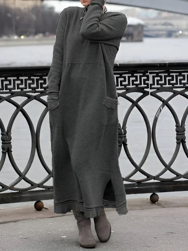 Nesrin – Lässiges Langarm Kleid Mit Rundhalsausschnitt