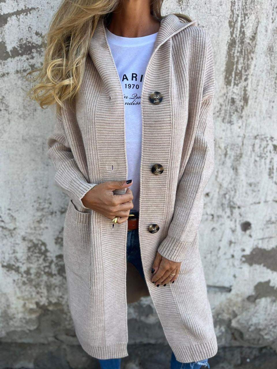 Mareena - Elegante Lange Strickjacke