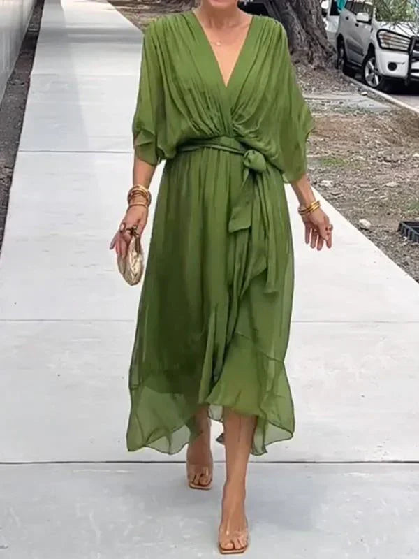 Ramilya - Chiffonkleid mit V-Ausschnitt