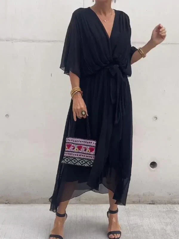 Ramilya - Chiffonkleid mit V-Ausschnitt