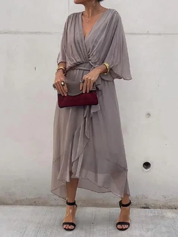 Ramilya - Chiffonkleid mit V-Ausschnitt