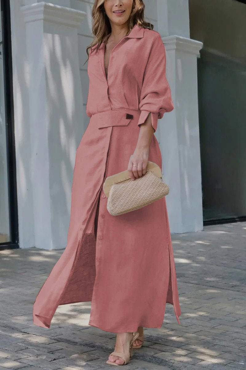 Simona - Baumwolle und Leinen Maxikleid