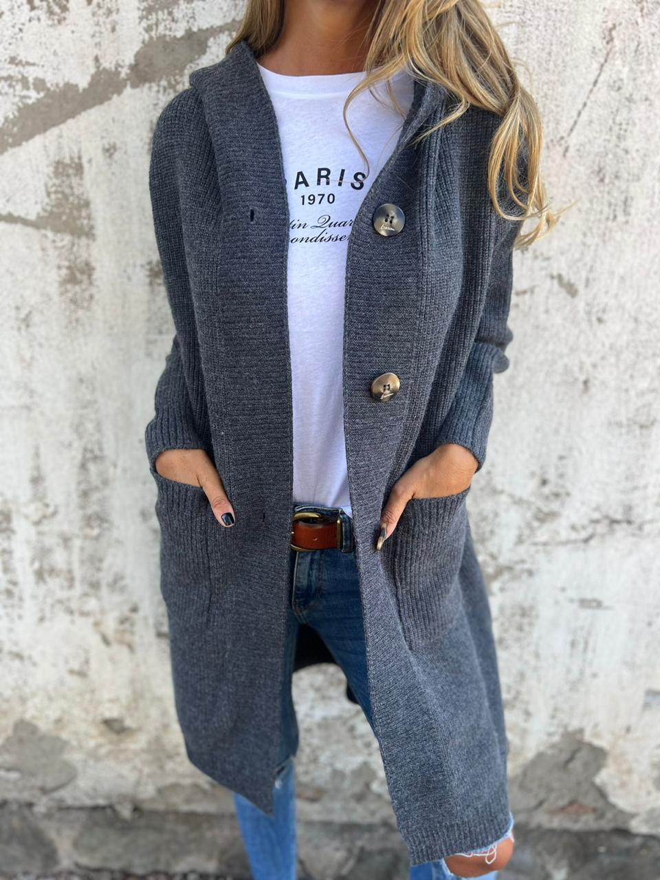 Mareena - Elegante Lange Strickjacke