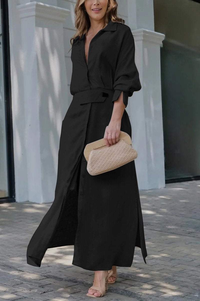 Simona - Baumwolle und Leinen Maxikleid