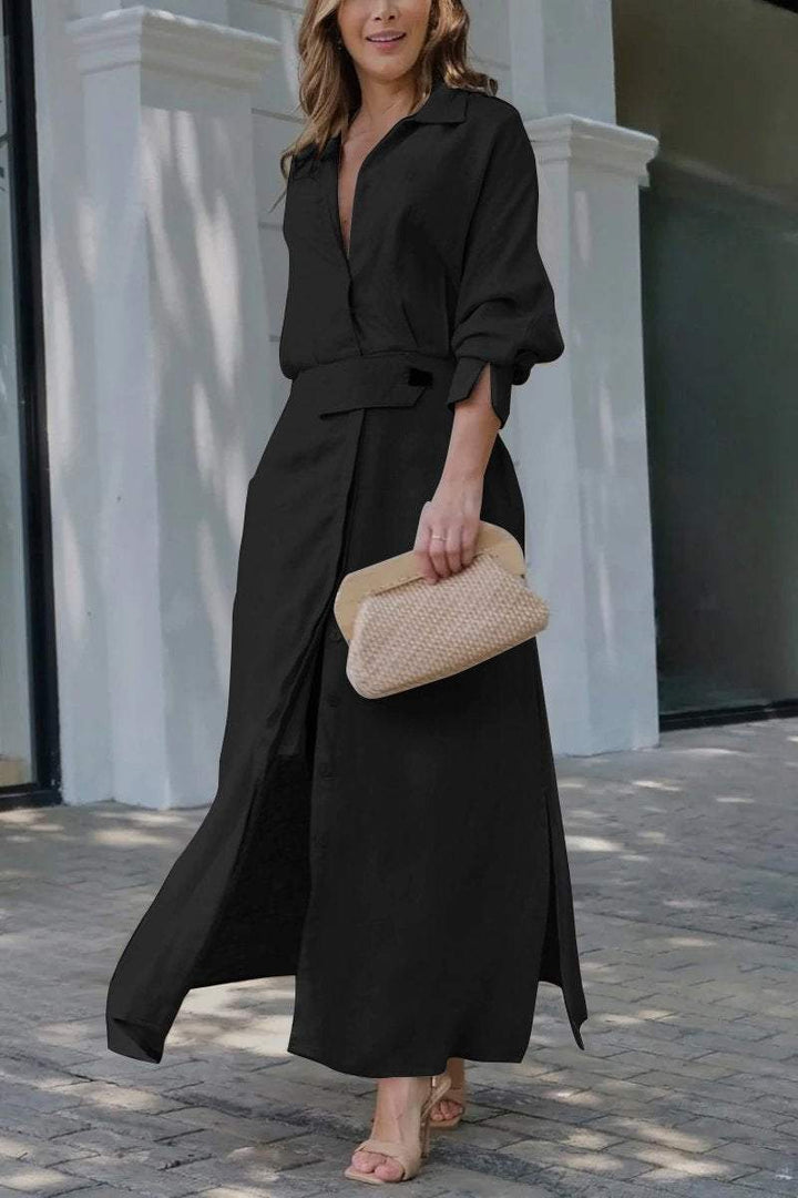 Simona - Baumwolle und Leinen Maxikleid