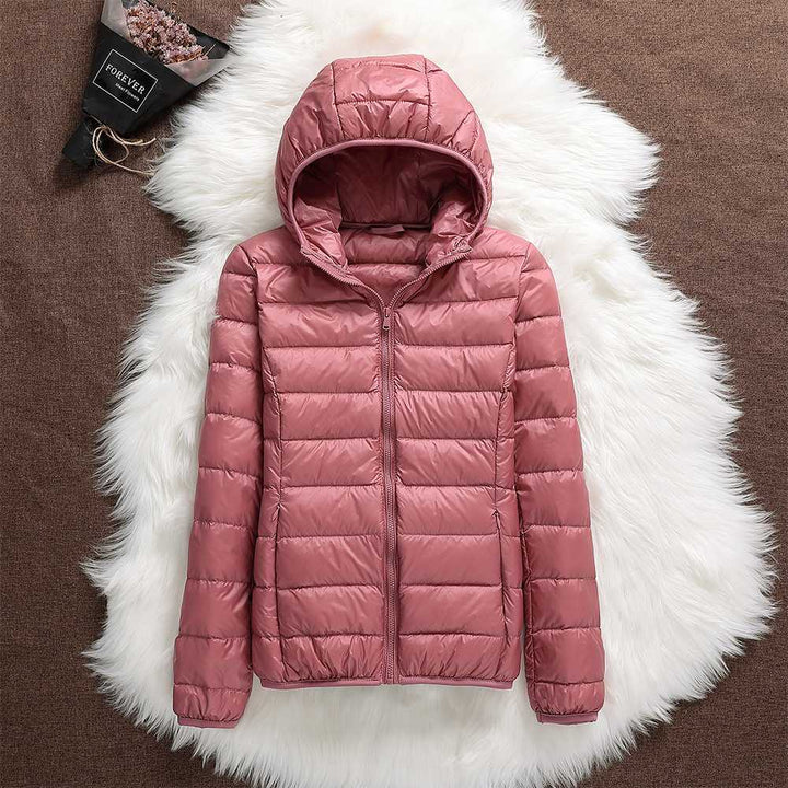 Manuela – Wasserdichte Jacke Mit Weißen Entenfedern